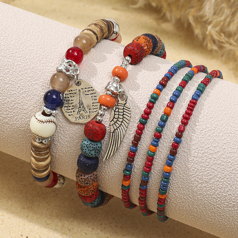 Wholesale Ethnic Style Stretch Bracelet Wing Pendant Stacking Bracelet ACC-BT-XLH007
