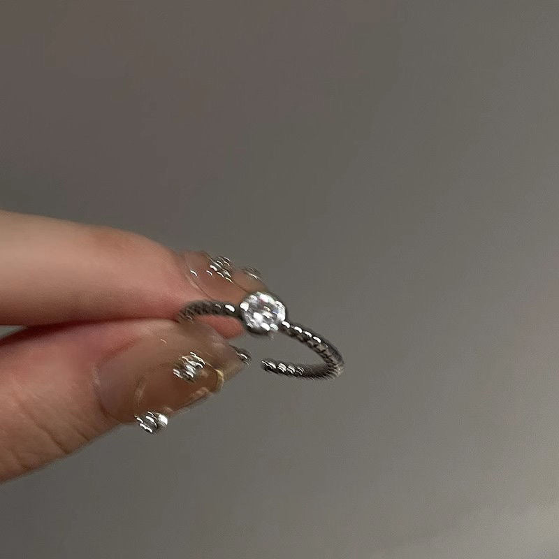Wholesale Chic Open Ring with Zircon Alloy Jewelry Accessory for Everyday Wear
