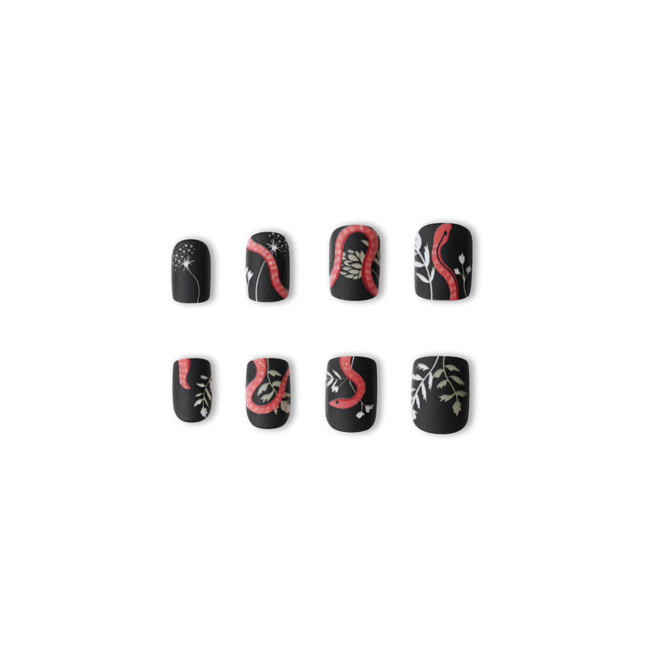 Wholesale 24 Pieces/box Halloween Dancing Snakes Cute Manicure Sheets Press-on Nails Kits Nail Stickers ACC-NS-GuaiXL045