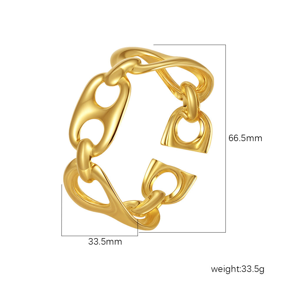 Wholesale Stainless Steel Open C Shape Bangle 18K Gold Plated Fashion Jewelry for Gift Boutique Resale