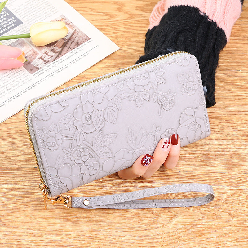 Wholesale long zipper clutch large mobile phone bag wallet