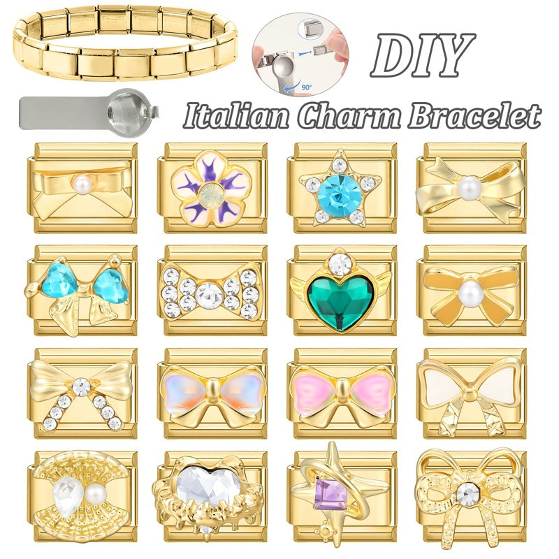 Wholesale Italian Charm Bracelet 9mm DIY Splicing Cute Creative Stainless Steel Composable Bracelet