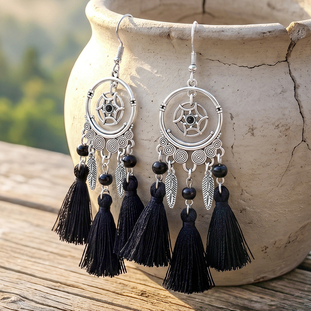 Wholesale Vintage Tassel Alloy Earrings Set Fashion Jewelry Accessory