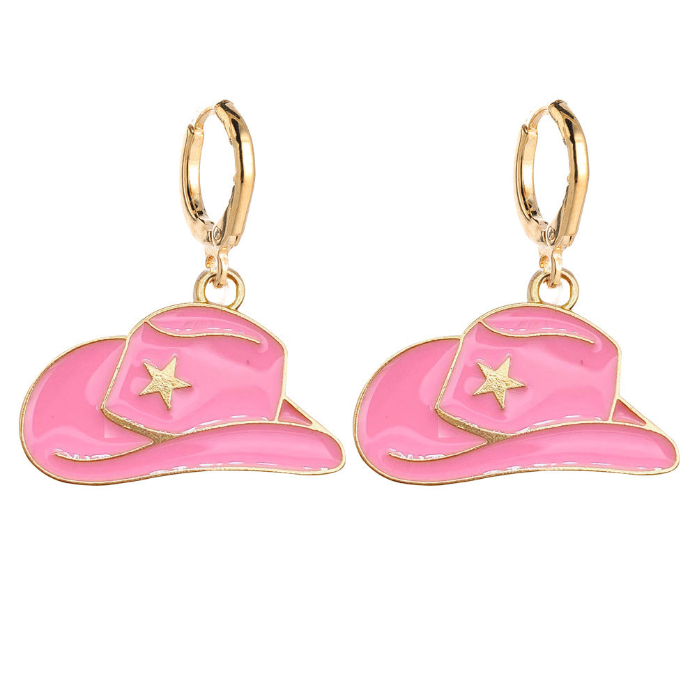 Wholesale Vintage Cowboy Boots Earrings Alloy Oil Drop Pendant ACC-ES-Cheny004