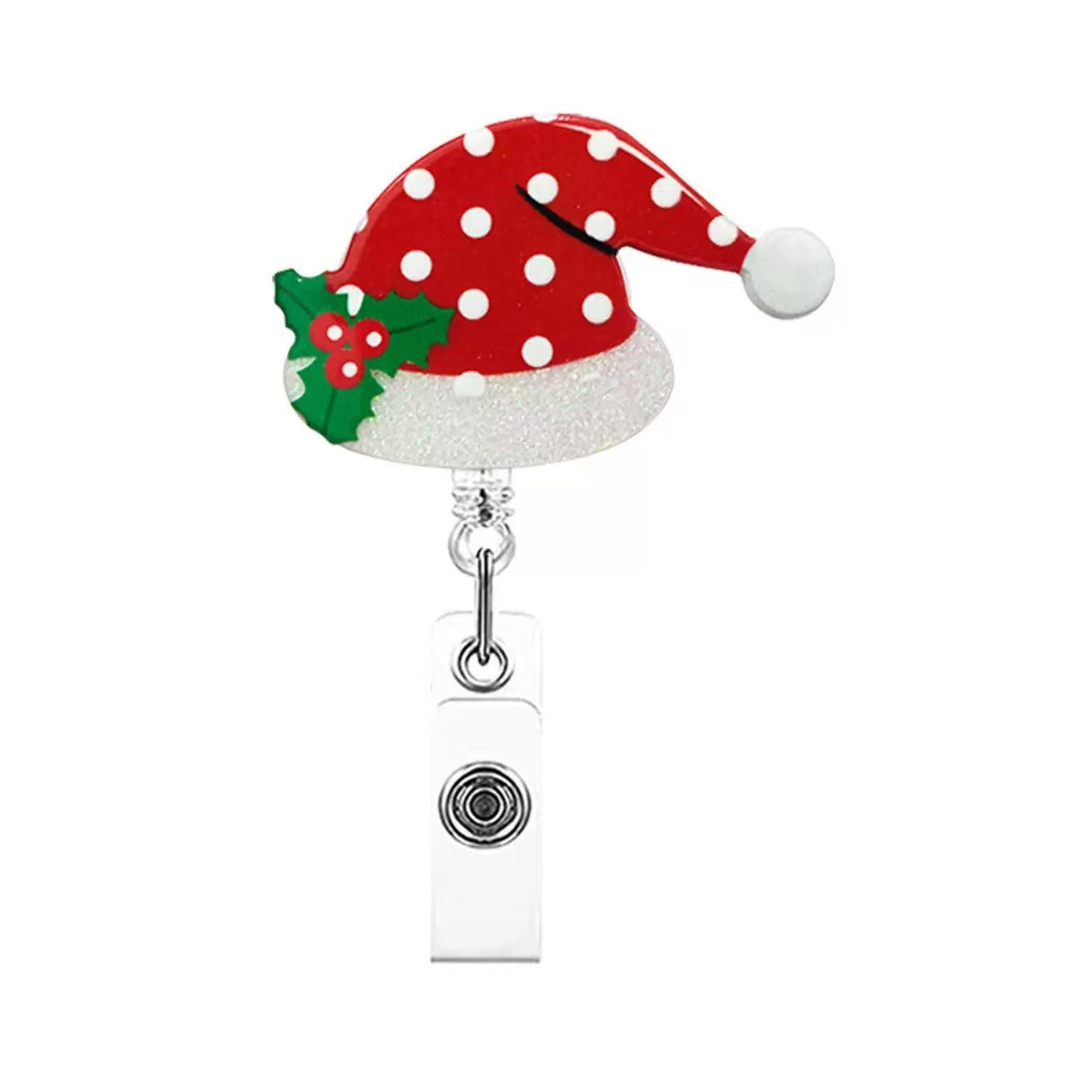 Wholesale acrylic Christmas office staff name tag retractable badge