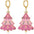Wholesale Pink Girls Christmas Tree Earrings