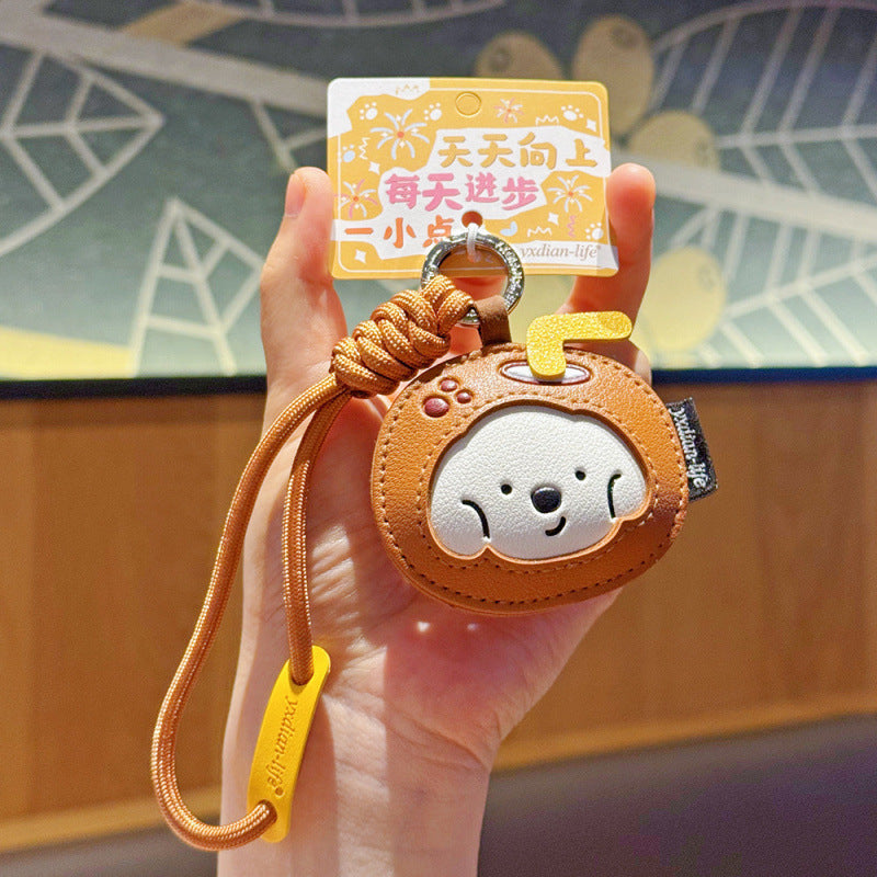 Wholesale Creative Cartoon Fruit Dog Leather Keychain Bag Charm Car Key Accessory Gift