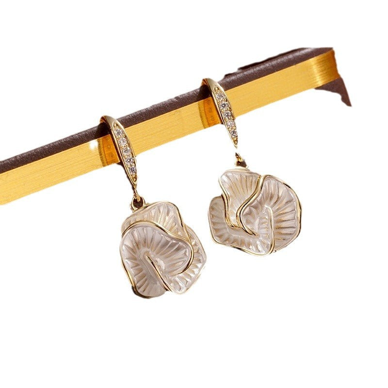 Wholesale Camellia Flower Earrings  Light Luxury Earrings