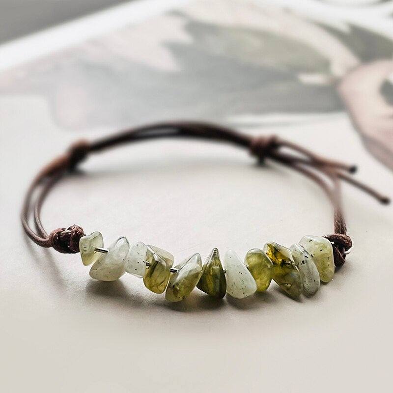 Wholesale 8MM Colorful Natural Stone Crystal Bracelet Adjustable Elastic Unisex Jewelry Gift