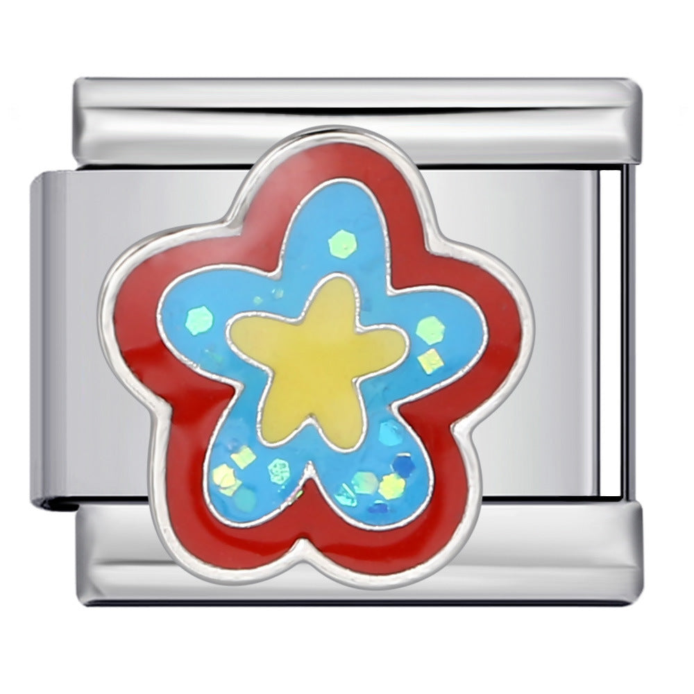 Wholesale Italian Charm Bracelet 9mm DIY Splicing Removable Flowers Stainless Steel Composable Bracelet