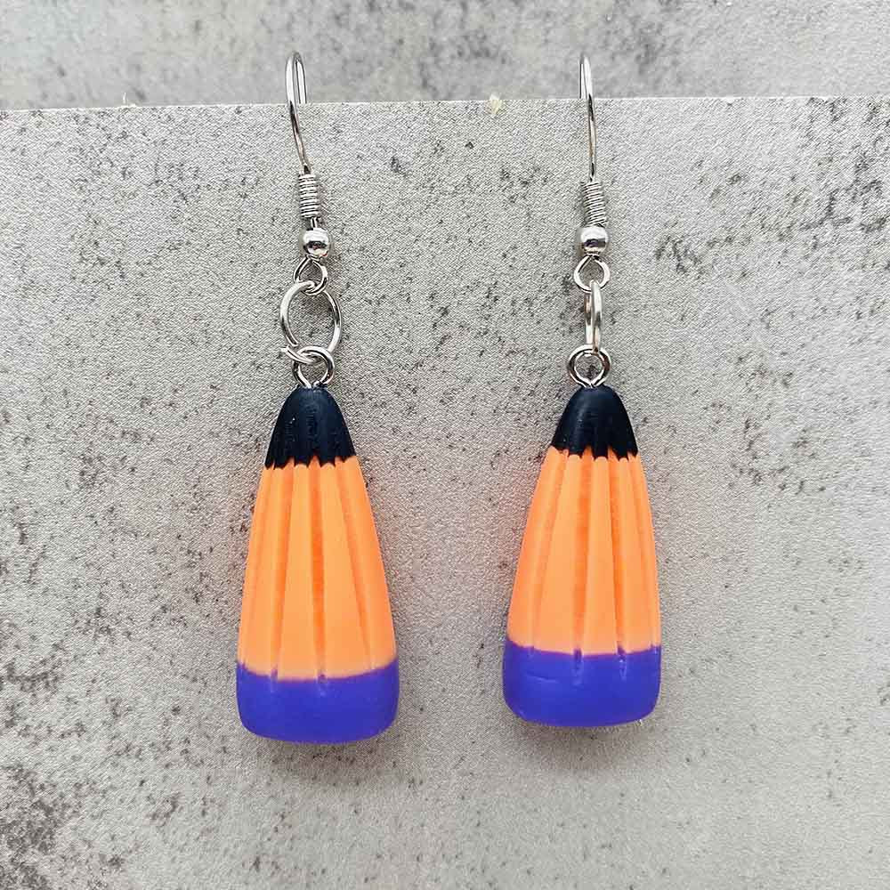 Wholesale Thanksgiving  Colorful Three-Dimensional Corn Candy Pendant Earrings