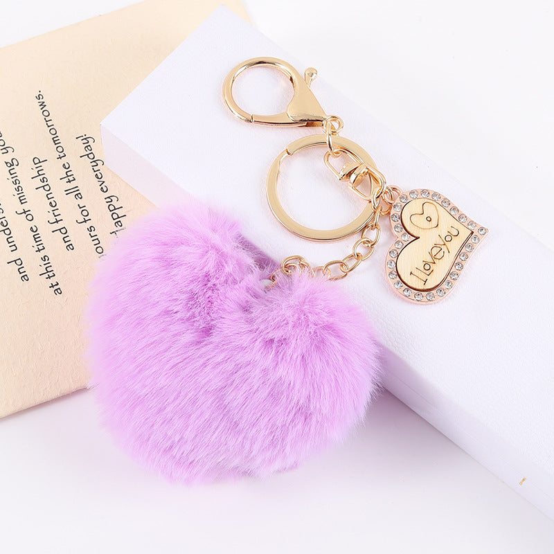 Wholesale Plush Heart Keychains ACC-KC-GeLian003