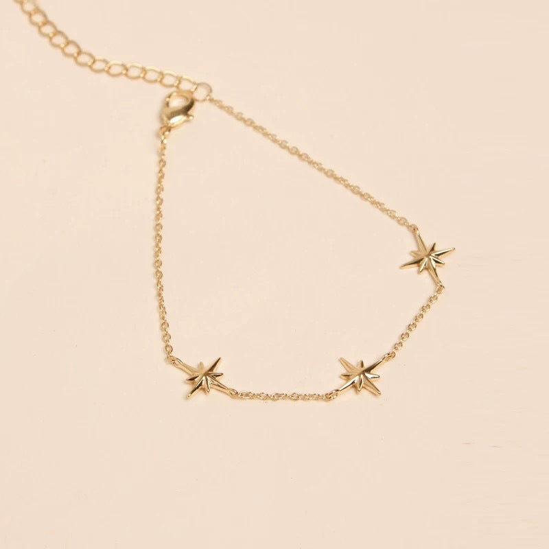 Wholesale 14K Gold Plated 925 Sterling Silver Star Bracelet For Women Stylish Everyday Jewelry Accessory Boutique Resale Gift