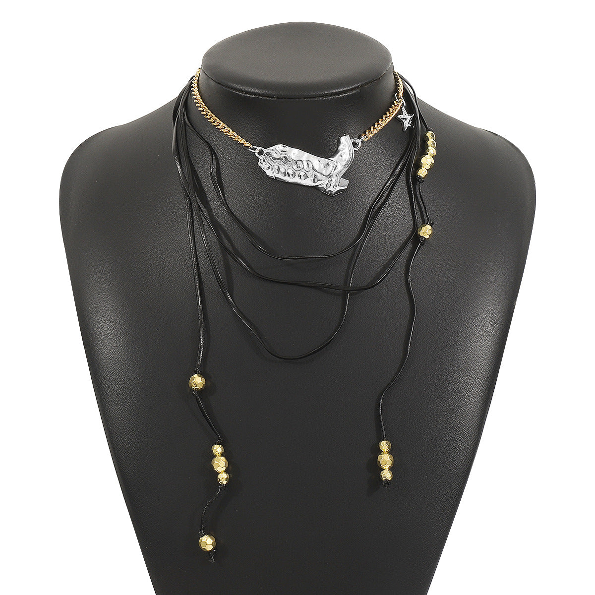 Wholesale Multi-layer Hand-woven Denim Boots Pendant Necklace