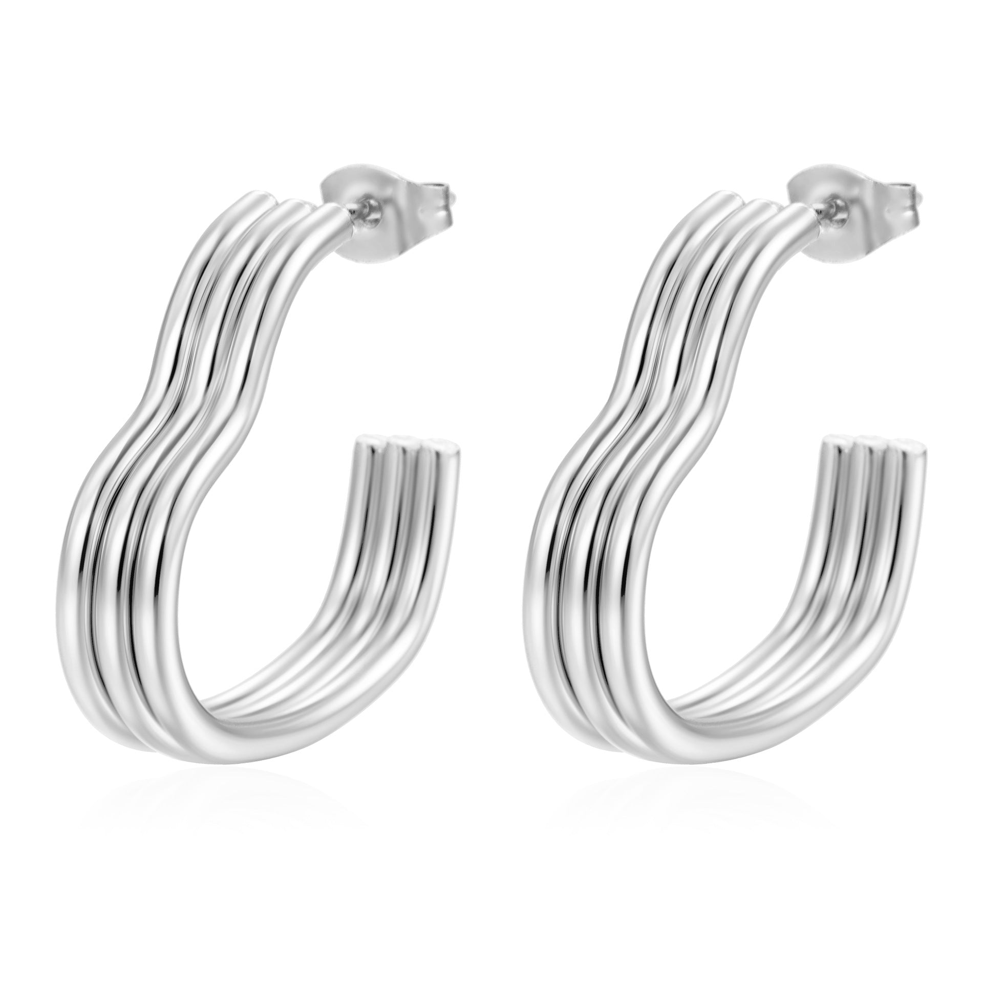 Wholesale Stainless Steel Circle C Shape Earrings