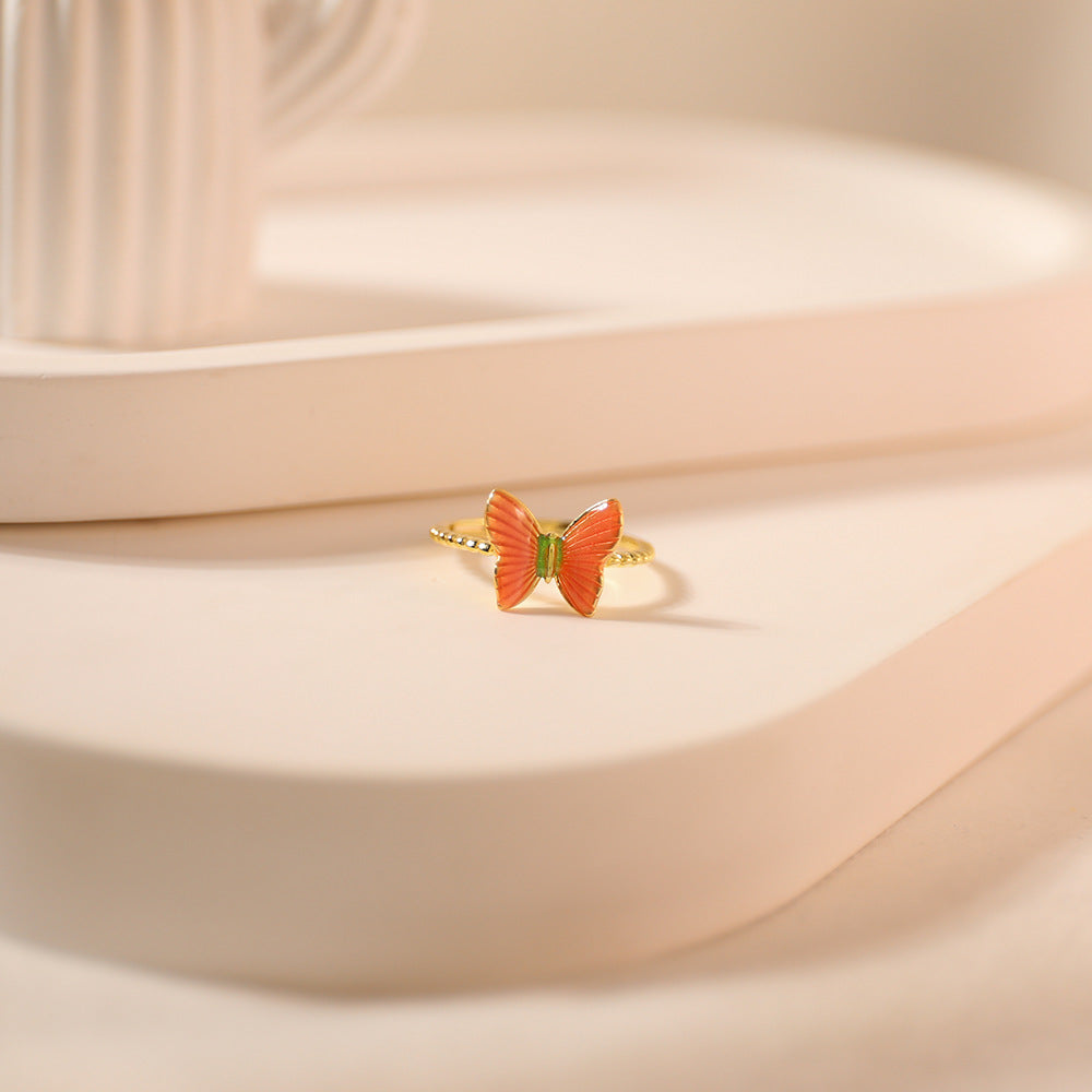 Wholesale S925 Silver Plated 18k Retro Design Sense Butterfly Ring