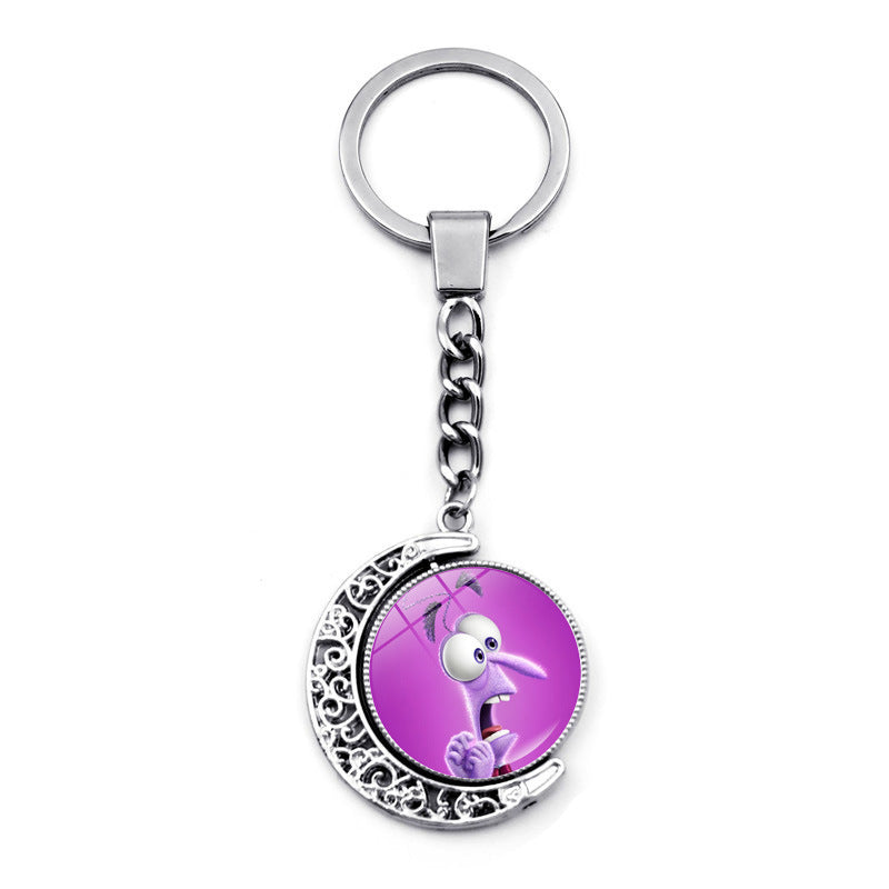 Wholesale Cartoon Double-sided Rotating Zinc Alloy Glass Keychains ACCVIP-KC-JiaYun002