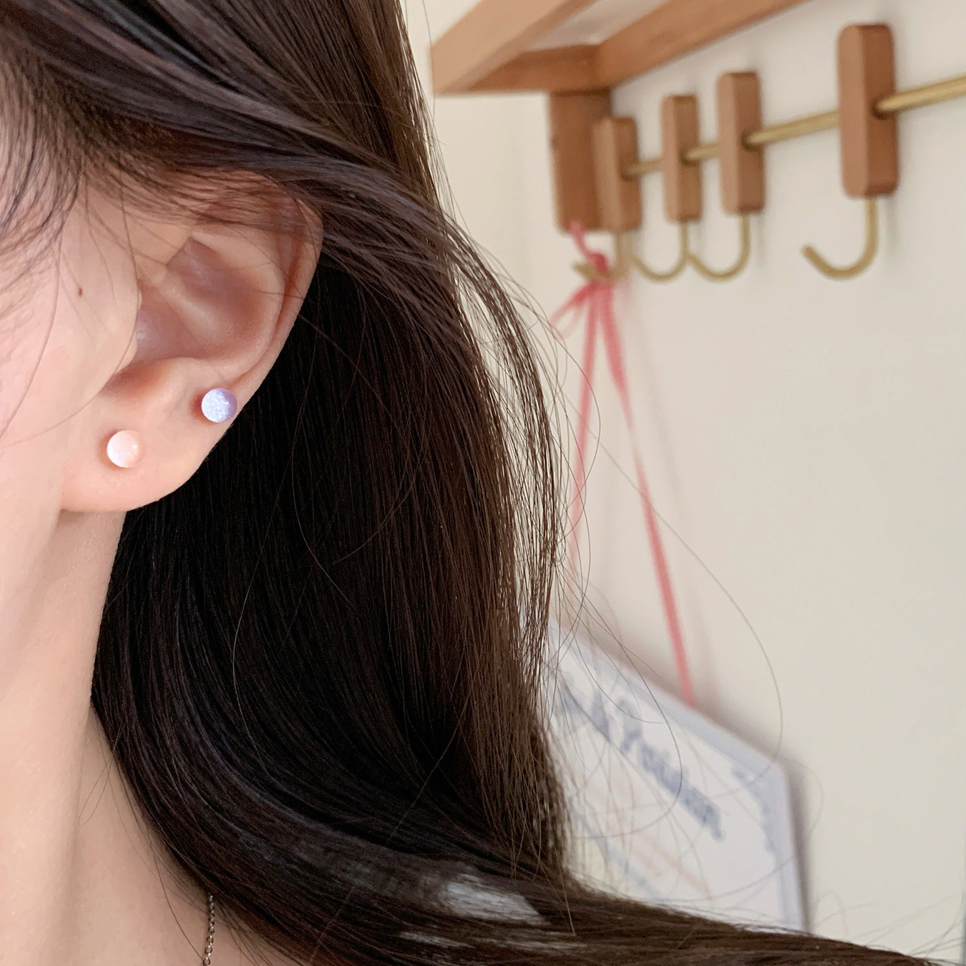 Wholesale Geometric Bean Stud Earring Set Silver Needle,  Heart Butterfly Cute Earrings