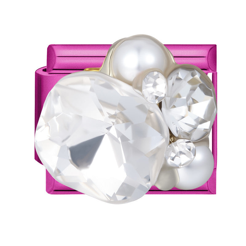 Wholesale DIY Bracelet Accessory Set Pink Crystal Flower Heart Pearl for Jewelry Making Craft Supply