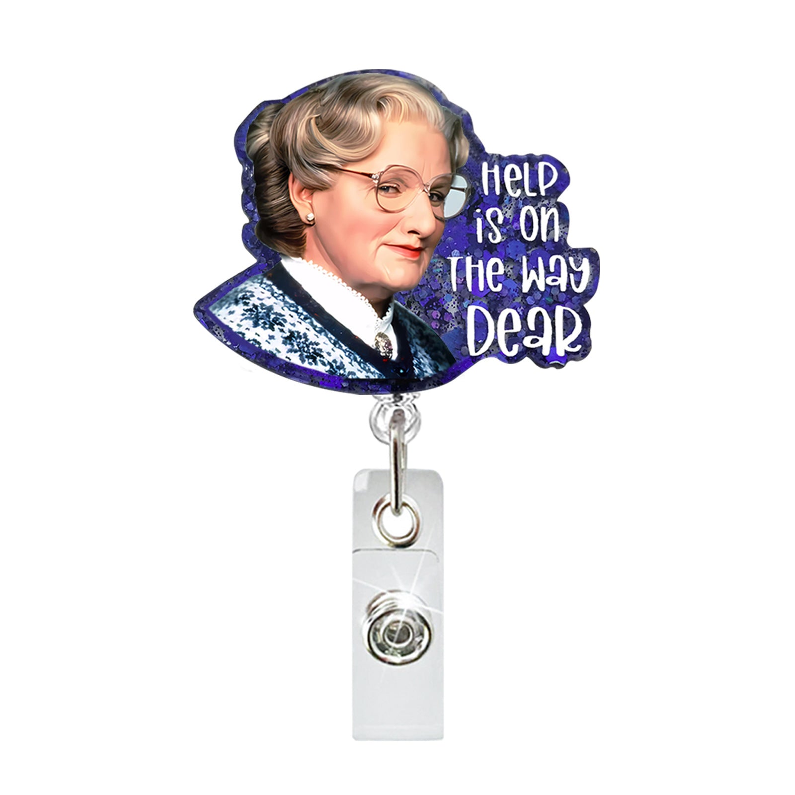 Wholesale Acrylic Letter Medical Retractable Badge Scroll Keychain ACC-KC-QiDing006