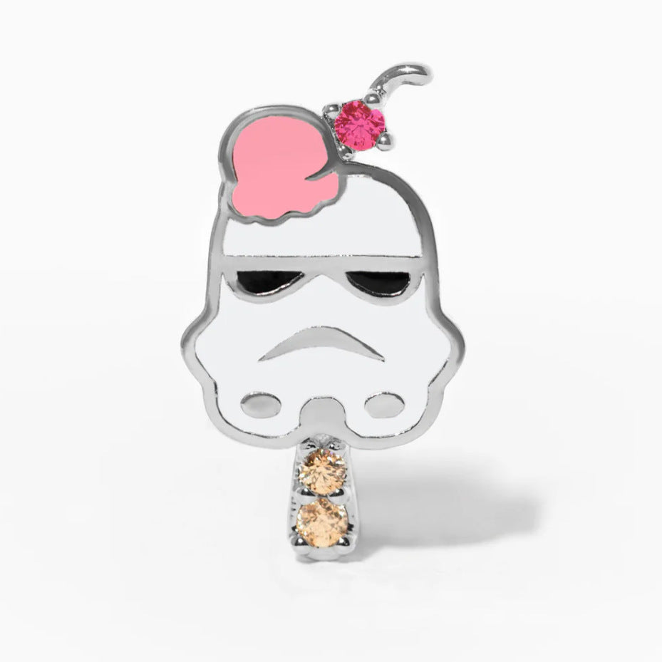 Wholesale Cute Oil Dripping Summer Cartoon Ice Cream Copper Plated 18K Gold Earrings ACC-ES-Xiny009