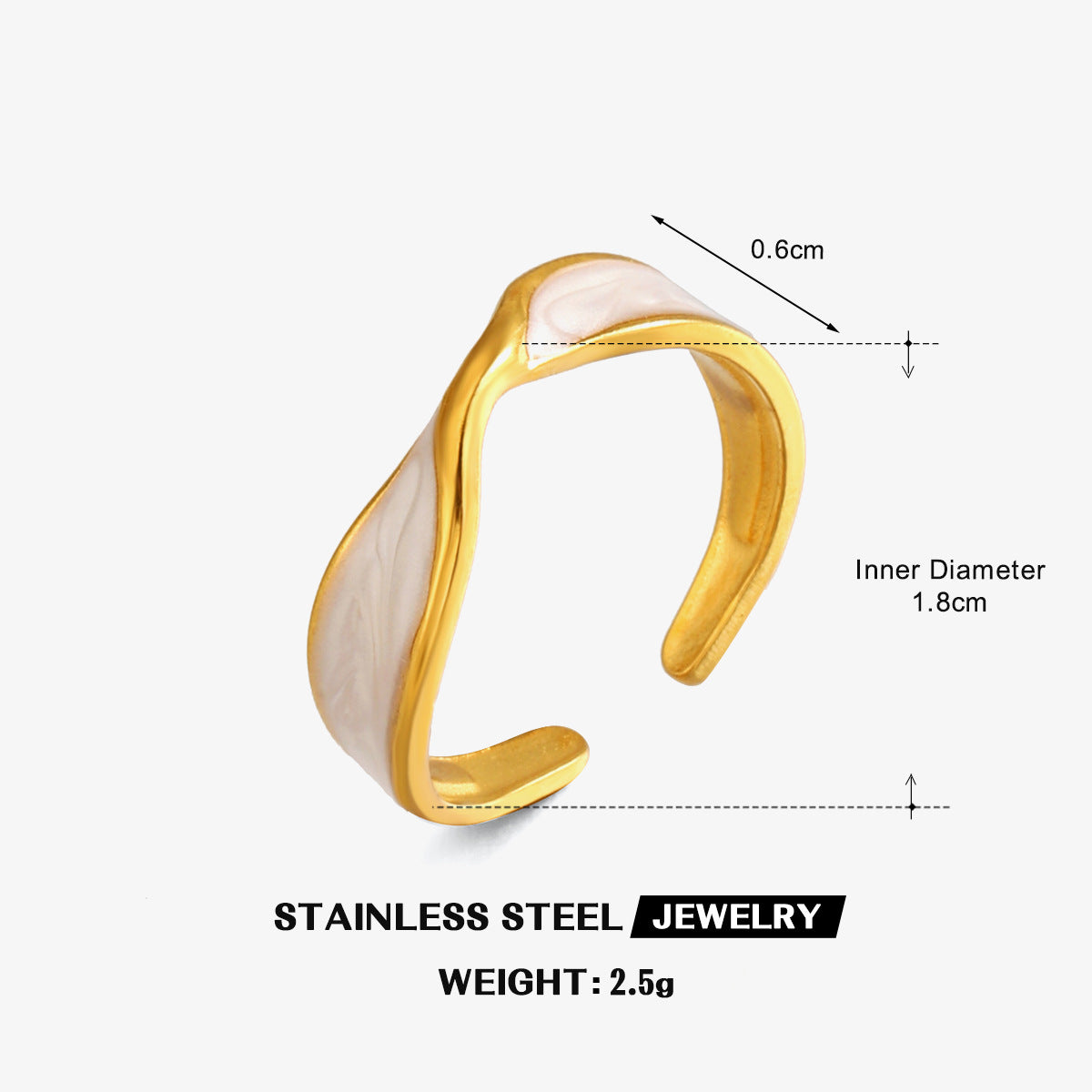 Wholesale European Style Oil-Drip Cross Open Ring,  Stainless Steel Fashion Jewelry for Everyday Wear
