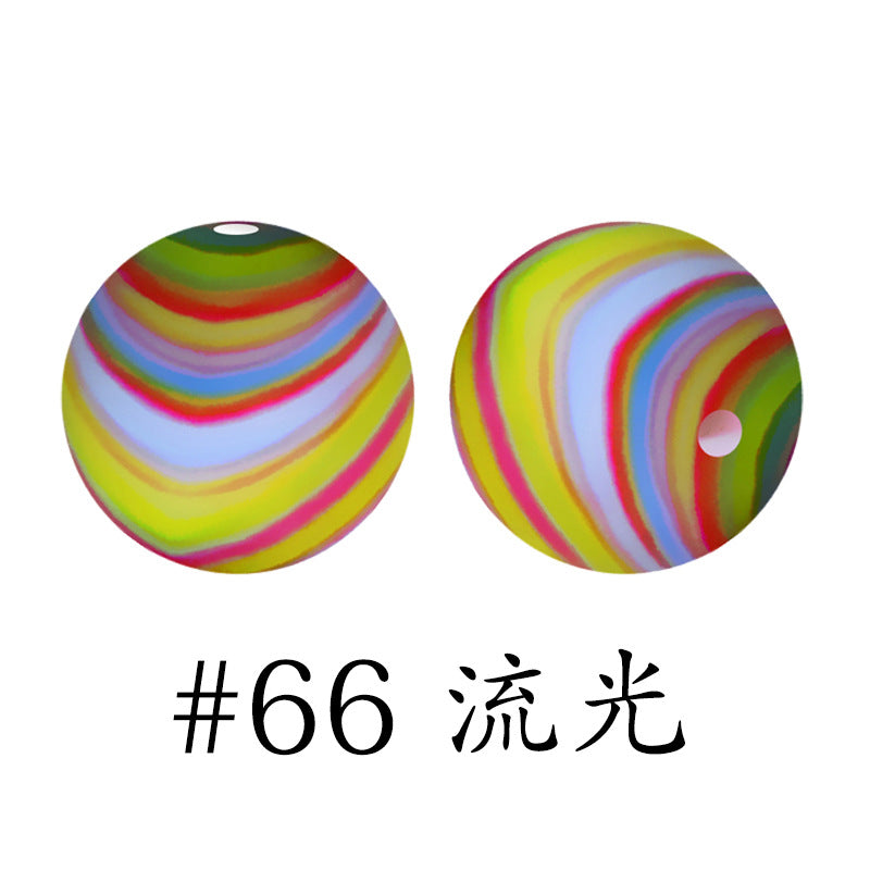 Wholesale 50pcs 15mm Western Style Leopard Skull Color Aztec Printed Silicone Balls Beads ACC-BDS-HeSheng009