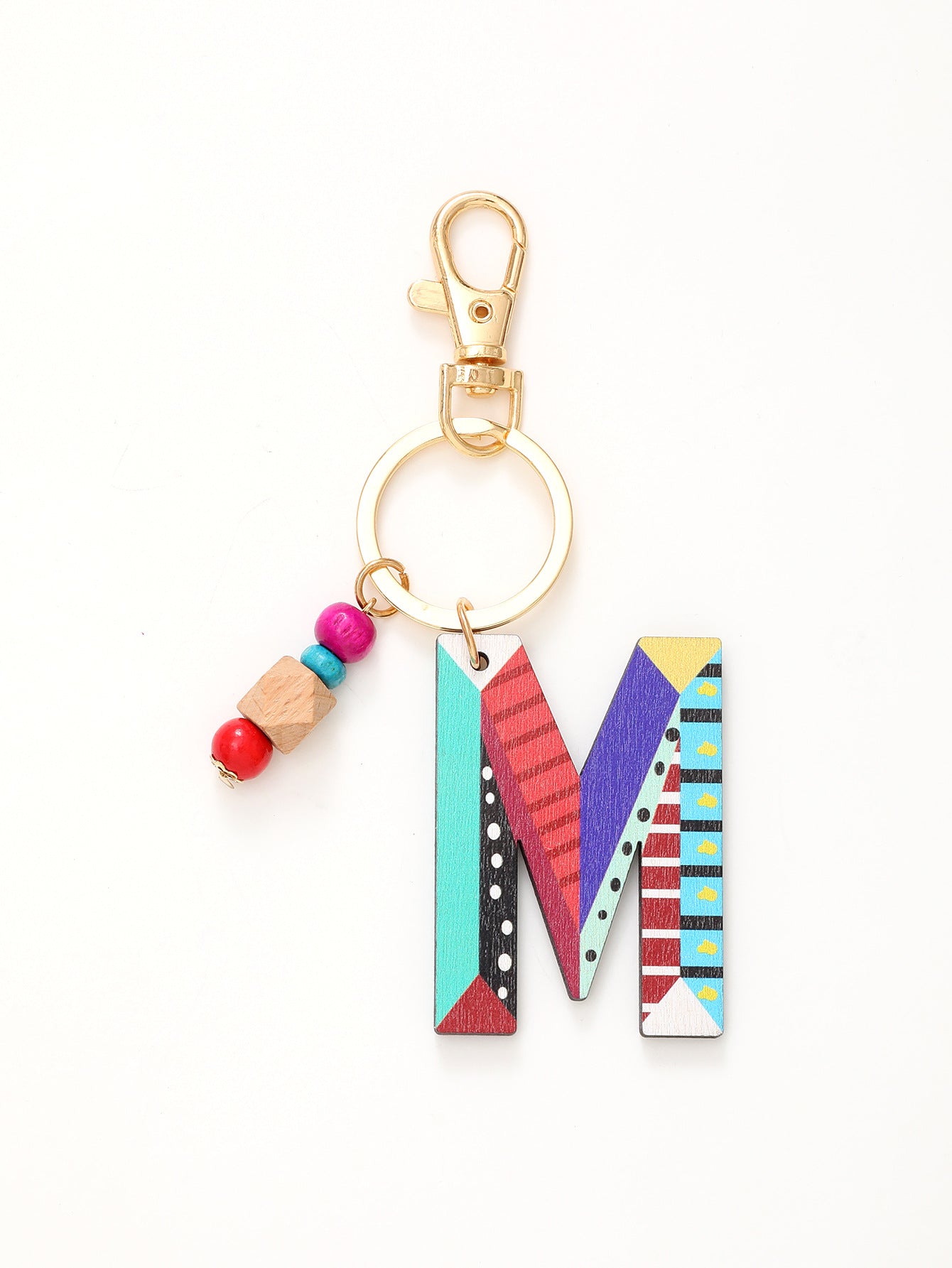 Wholesale Trendy Alphabet Bead Keychain Wooden Car Key Accessory Gift Boutique Resale