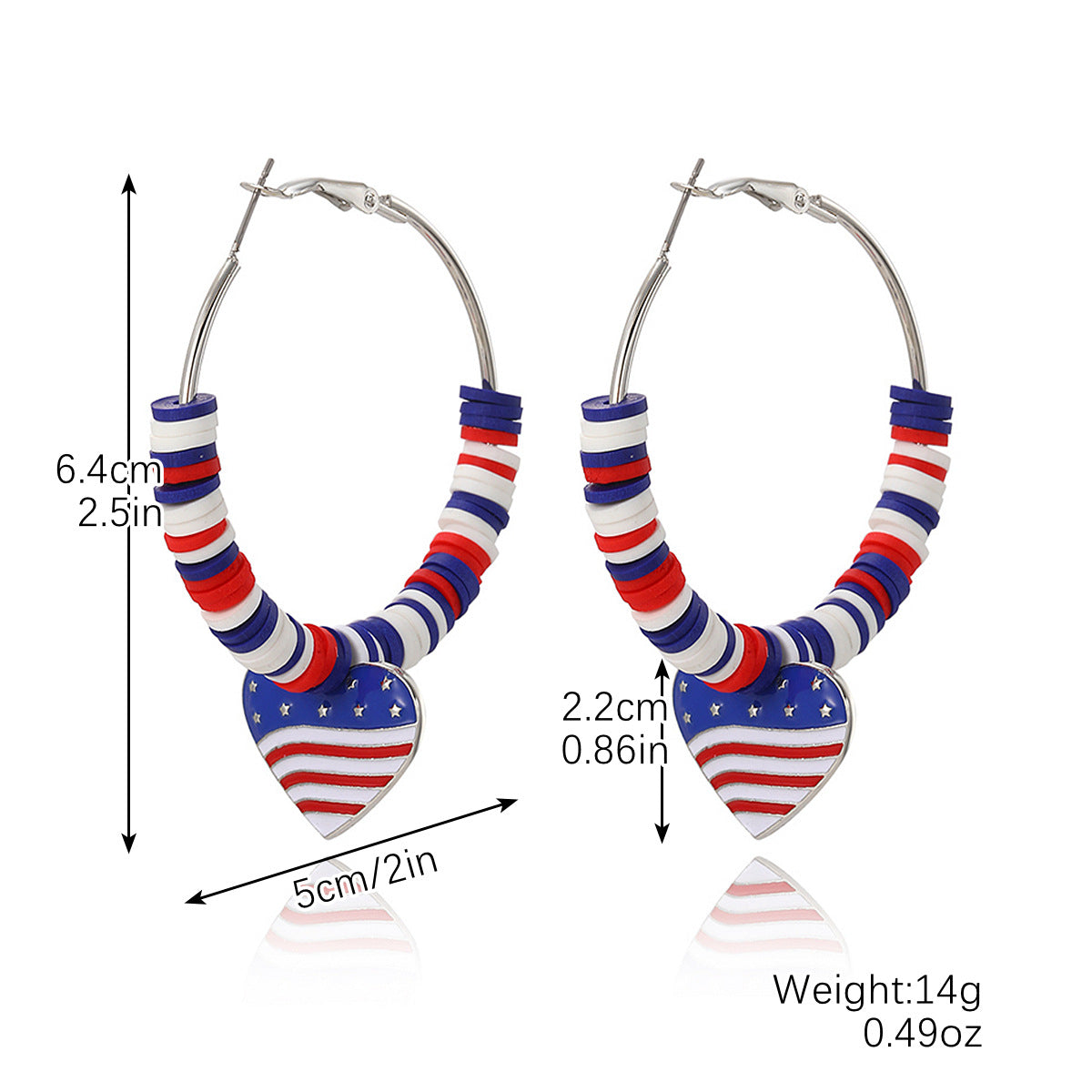 Wholesale  American Independence Day  Alloy Oil-Dropping Diamond Earrings