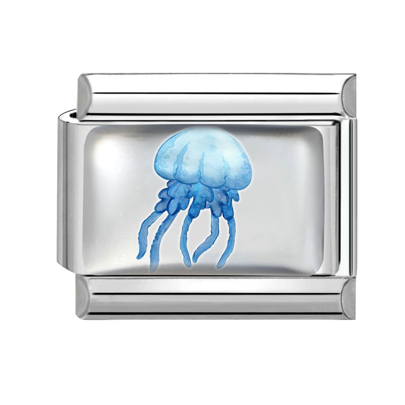 Wholesale 9mm Italian Charm Starter Bracelets DIY Marine Series Stainless Steel Composable Bracelet