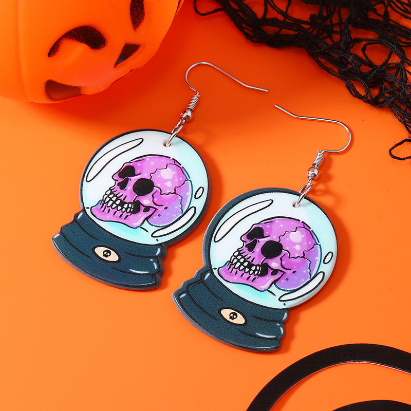 Wholesale Halloween Dark Funny Skull Earrings ACC-ES-Haoc009
