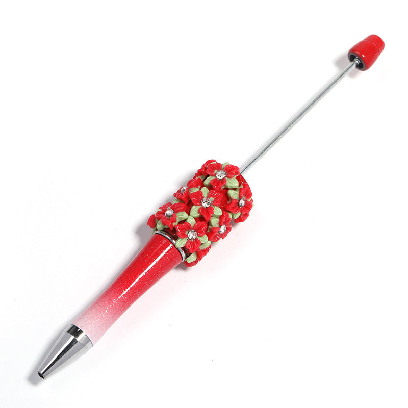 Wholesale 10pcs Beadable Pens Camellia Resin Rose Plastic DIY Beaded Pens ACC-PN-BLG004