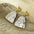 Wholesale Color Stainless Steel Petals Geometric Hammer Pattern Pendant Plated with 18K Gold Stitching Series Earrings