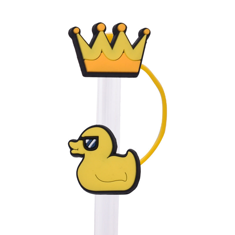 Wholesale Random 100pcs Cowboy Girl Series PVC Soft Straw Tube Cap