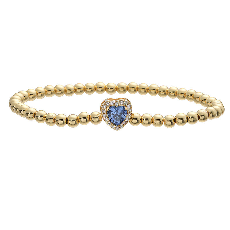 Wholesale  birthstone heart-shaped bracelet