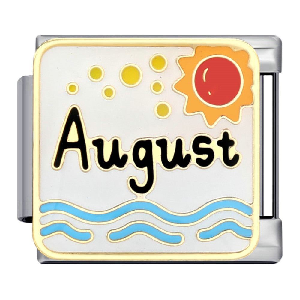 Wholesale Italian module bracelet titanium steel gold-plated welding pattern DIY Charms