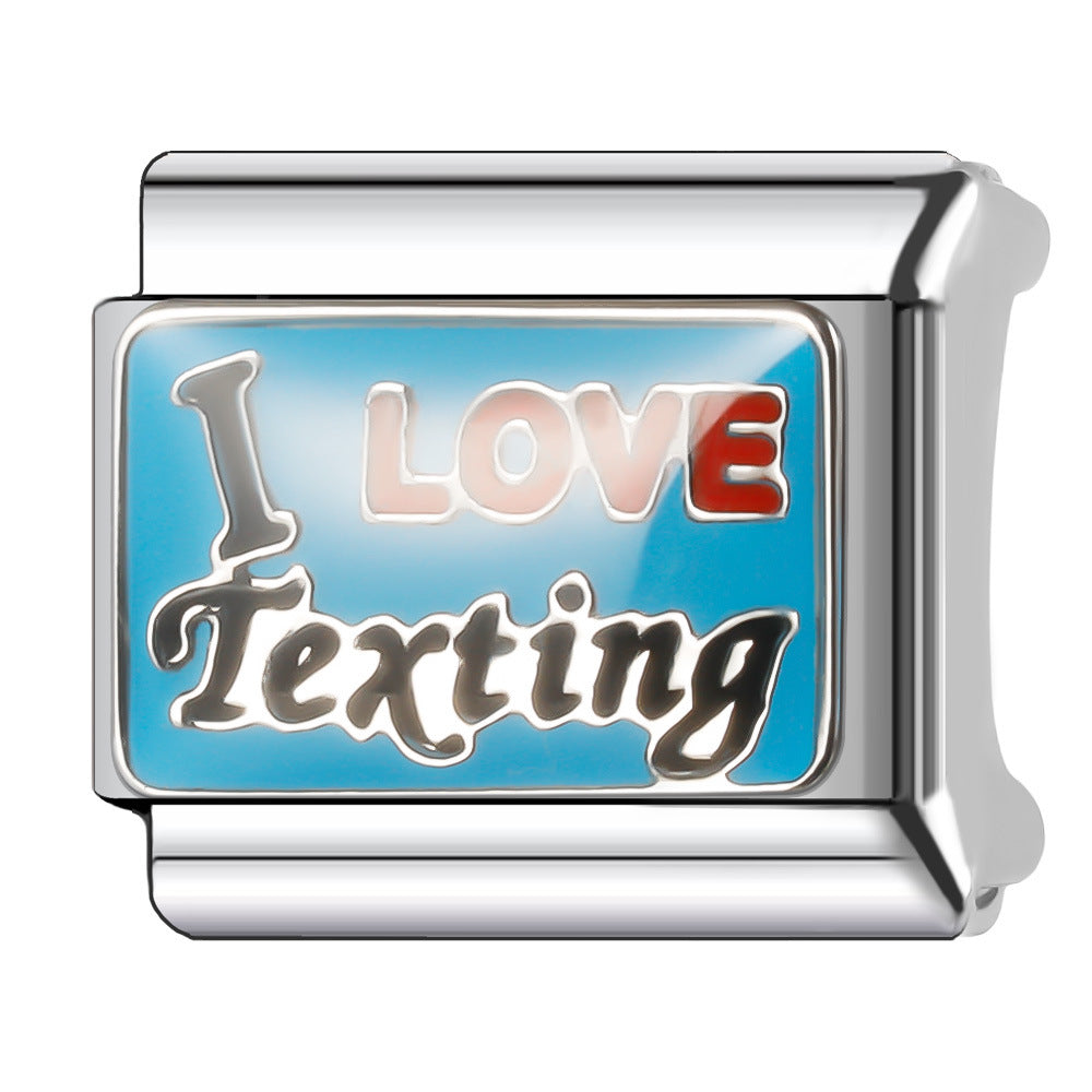 Wholesale Italian Charm Bracelet 9mm DIY English Series Creative Stainless Steel Composable Bracelet