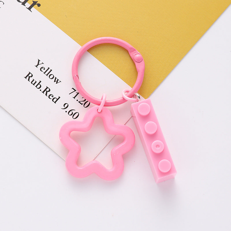 Wholesale acrylic colored five pointed star keychains ACC-KC-HuiMei012