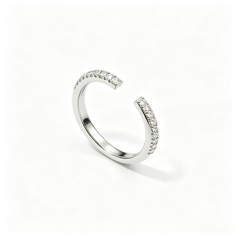 Wholesale Geometric Open Ring with CZ Stones,  Fashion Accessory for Women,  Boutique Resale