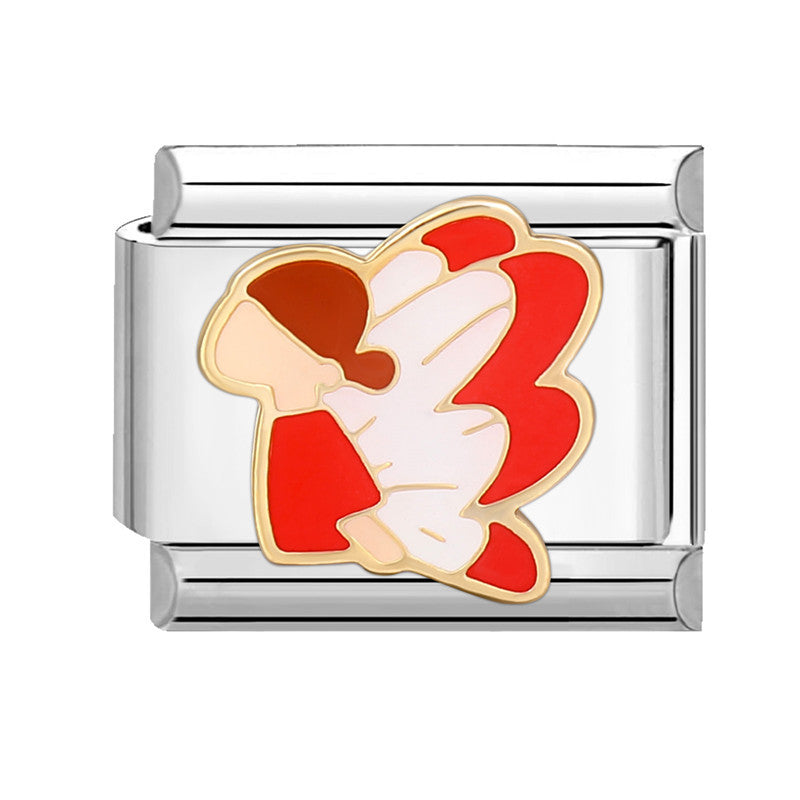 Wholesale Italian Charm Bracelet 9mm DIY Splicing Red Series Titanium Steel Composable Bracelet