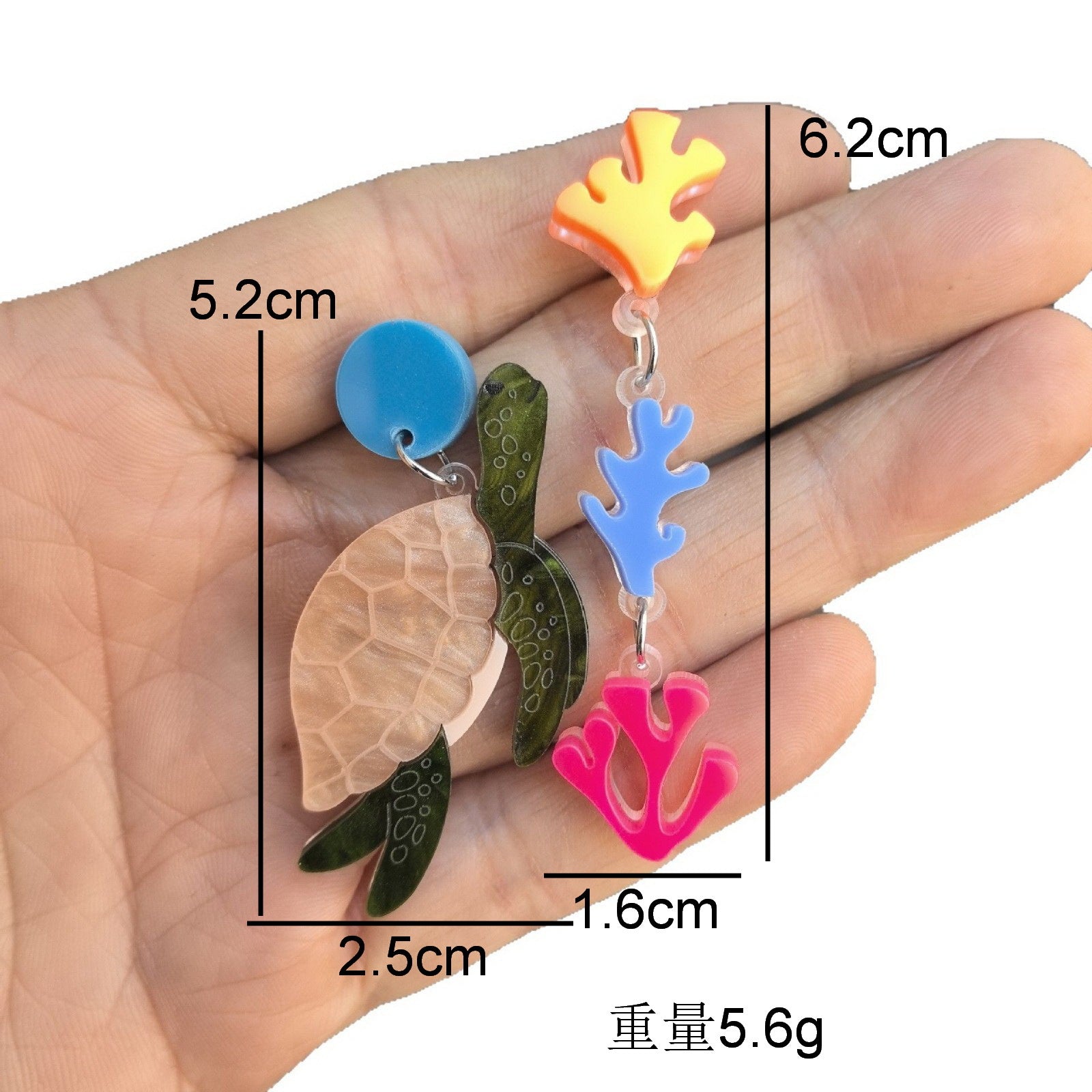 Wholesale Stylish Acrylic Turtle Seaweed Earrings For Women Handmade Retro Animal Jewelry Fashion Accessory For Party Or Gift
