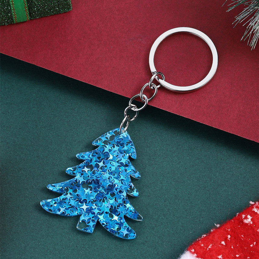 Wholesale Christmas Sequin Glitter Christmas Tree Keychain ACC-KC-RongRui014