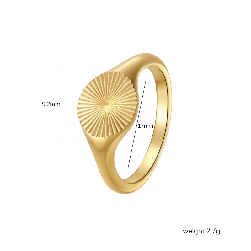 Wholesale Women' s Gold Plated Stainless Steel Cube Ring,  Trendy Boutique Resale Jewelry