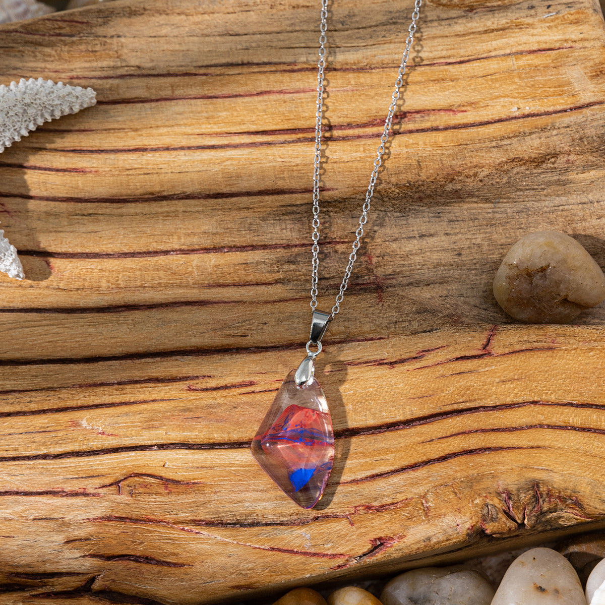 Wholesale Ocean Style Color Diamond Pendant Necklace