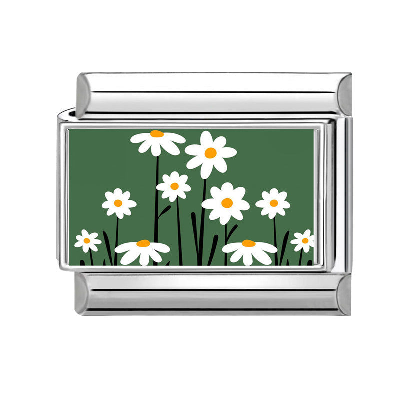 Wholesale Green Floral Heart Animal DIY Modular Bracelet Stainless Steel Electroplated Fashion Accessory