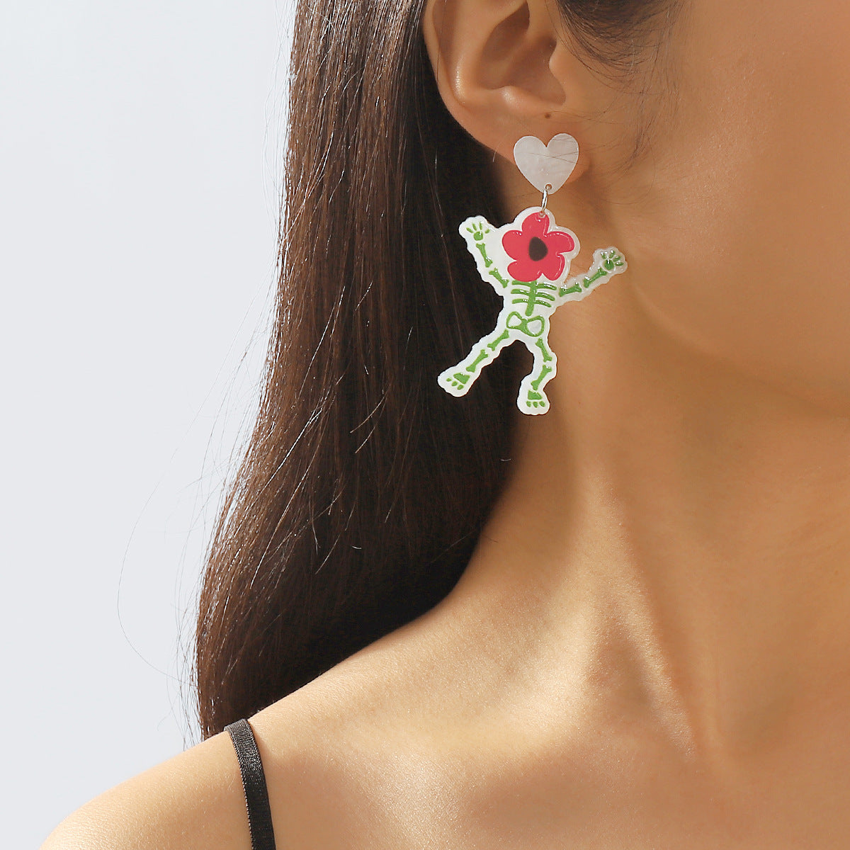 Wholesale  personalized funny cartoon earrings Halloween  letter skull earrings
