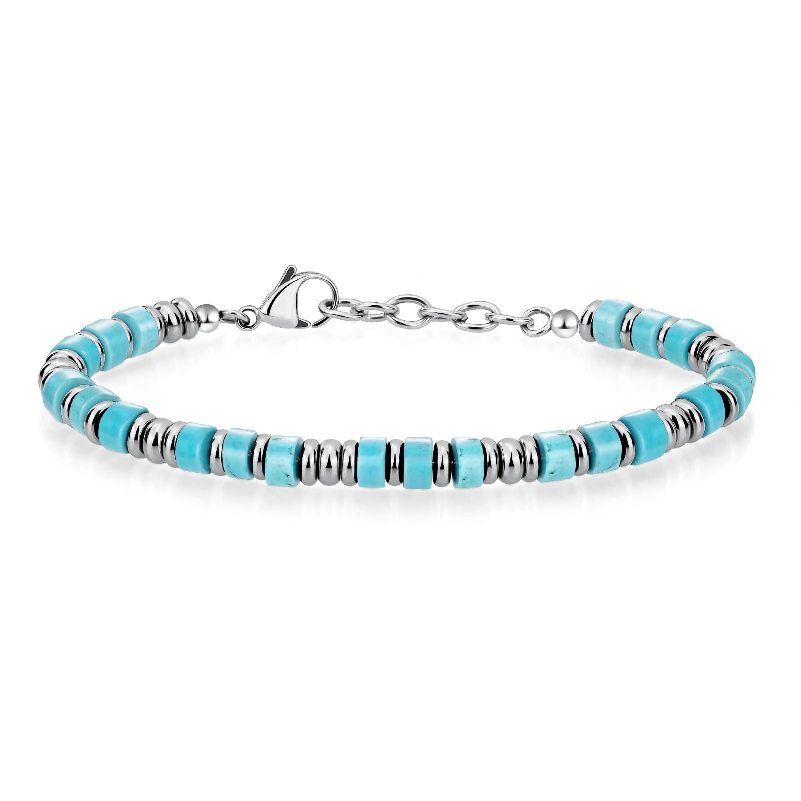 Wholesale Bohemian Chain Bracelet Natural Obsidian Beads Stainless Steel Business Gift Fashion Accessory