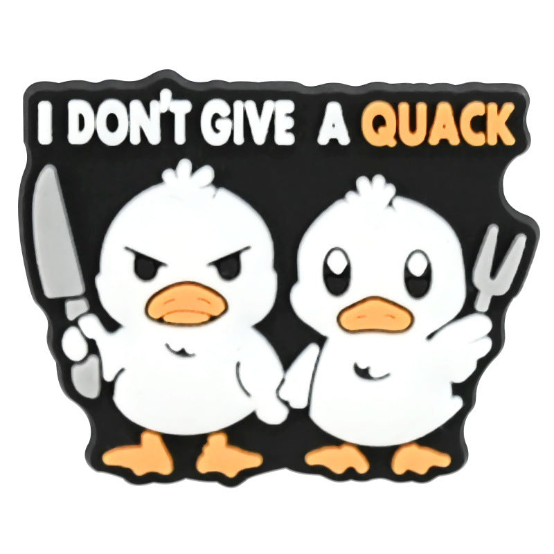 Wholesale Random 100pcs  creative phrase series  PVC Soft Rubber Shoe Buckle Decoration