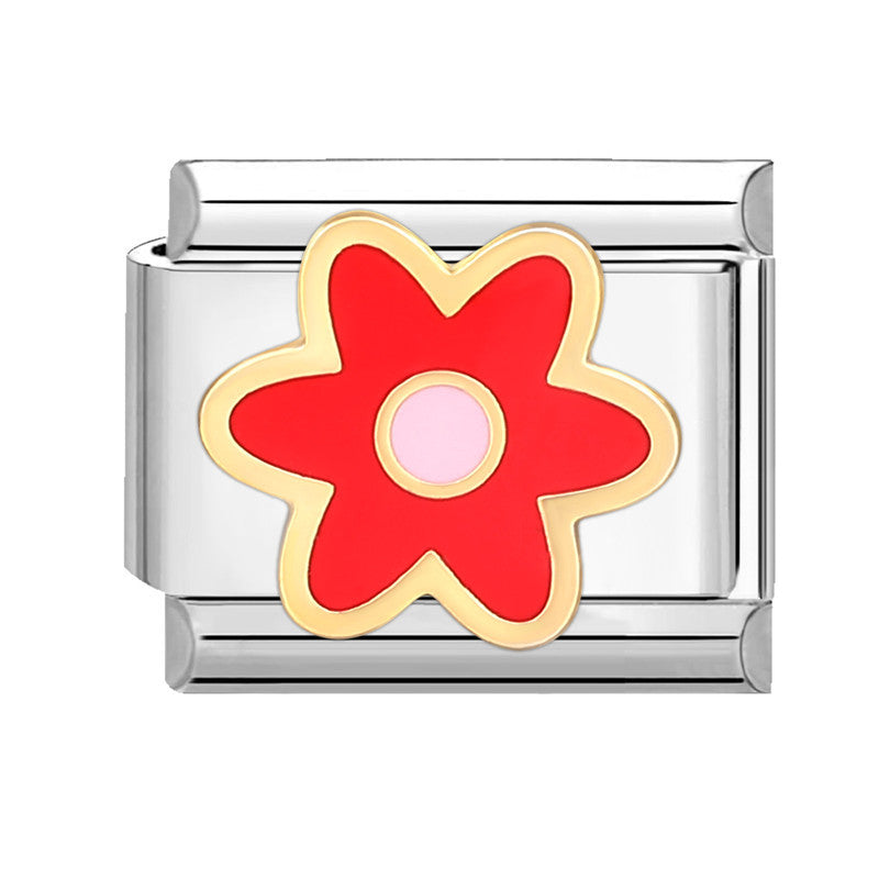 Wholesale Italian Charm Bracelet 9mm DIY Splicing Red Series Titanium Steel Composable Bracelet