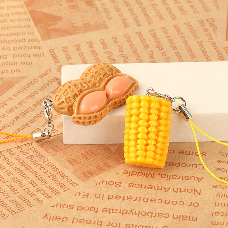 Wholesale Resin Vegetable Corn Peanut Keychain